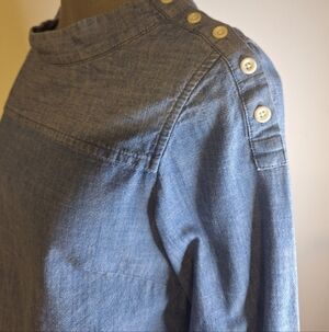 J. Crew Blue Cottom Button-Detail Tunic Size 00